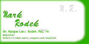 mark rodek business card